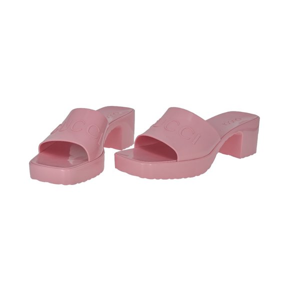 Gucci Logo Rubber Platform Slide Sandals - Picture 2 of 16